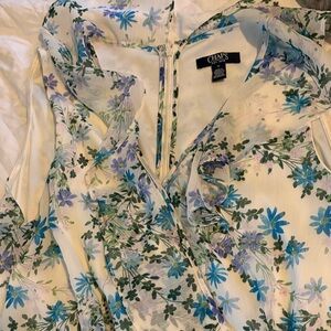 Chaps Blue and Green Floral dress